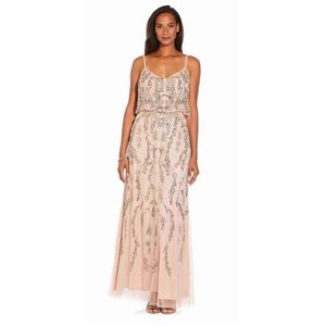 Adrianna Papell Floral Beaded Blouson Dress